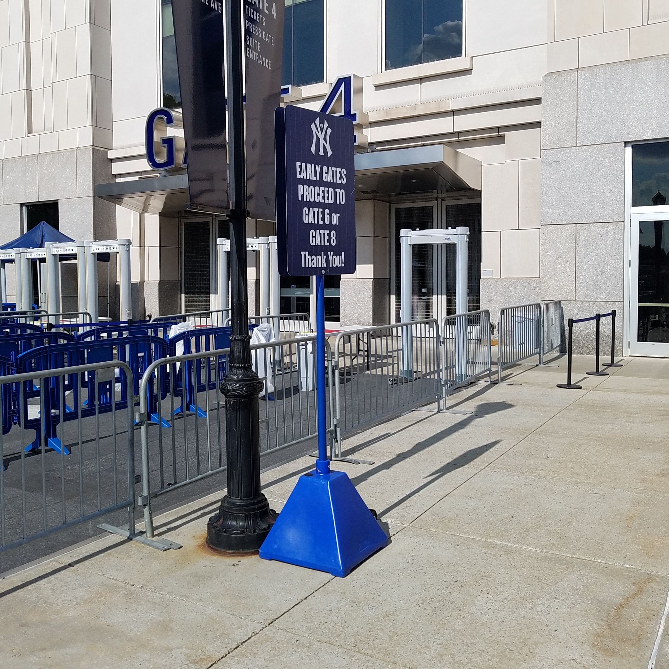 Heavy-duty blue portable Bollard sign
